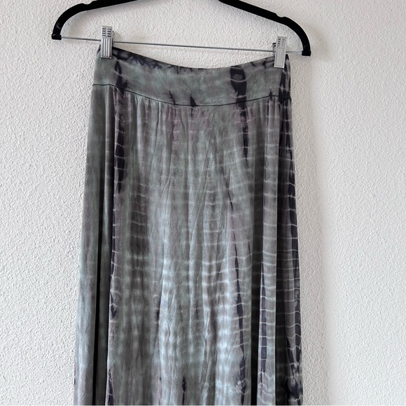 HODGES Women Tie Dye Maxi Skirt Large Olive Green Modal Blend Boho Hippie Fest - Picture 3 of 11